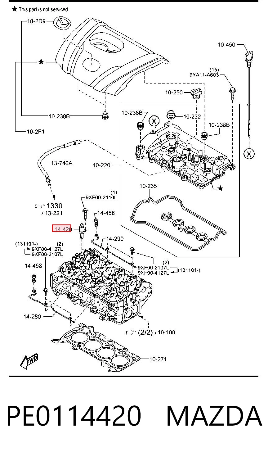 PE0114420 Mazda Válvula control, ajuste de levas