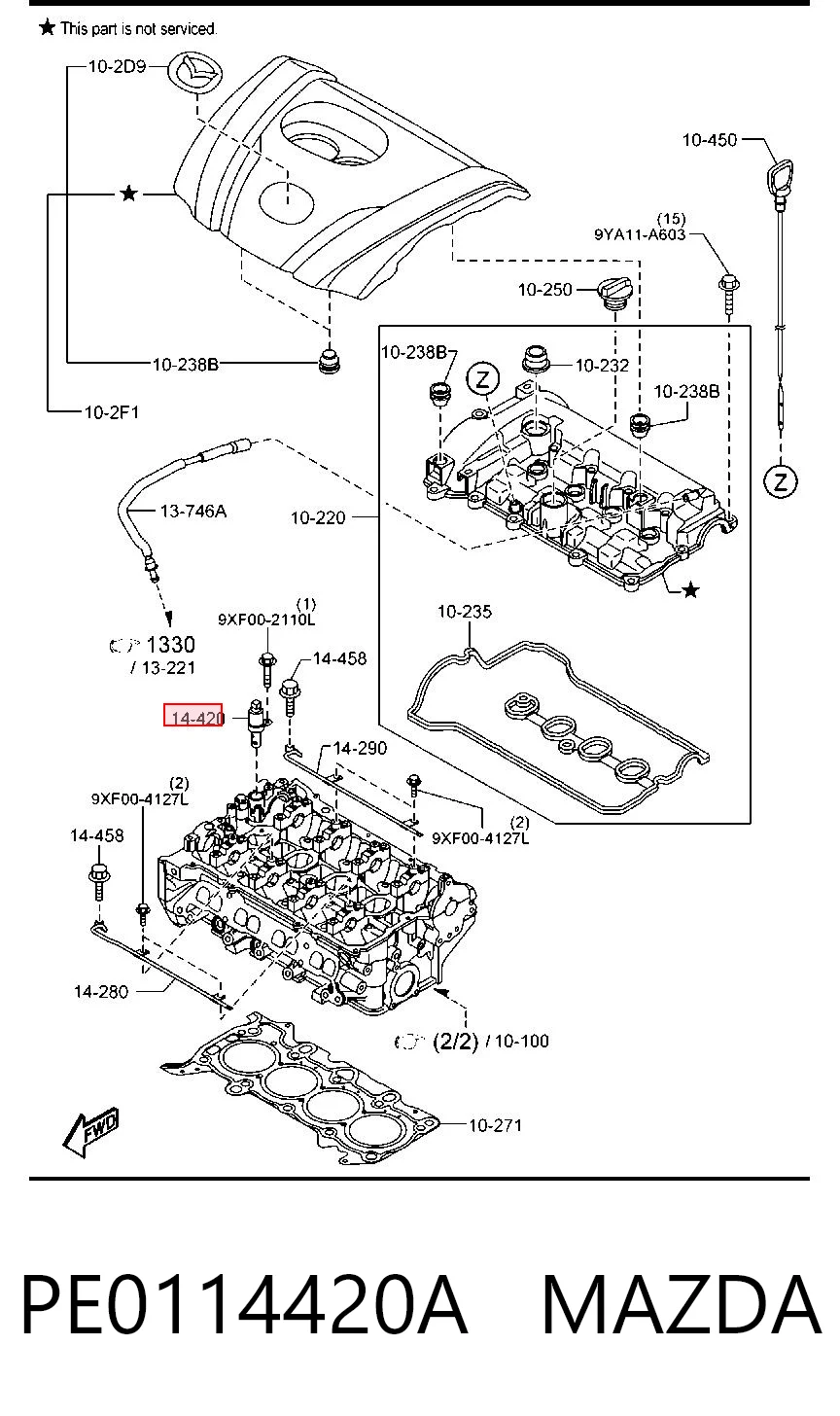 PE0114420A Mazda Válvula control, ajuste de levas