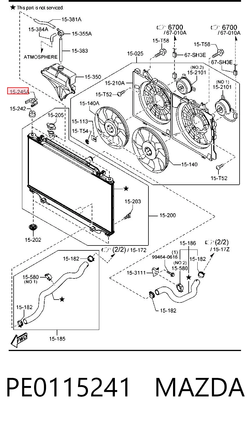 PE0115241 Mazda Soporte superior del radiador