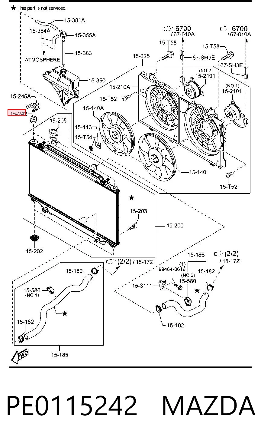 PE0115242 Mazda Soporte superior de radiador