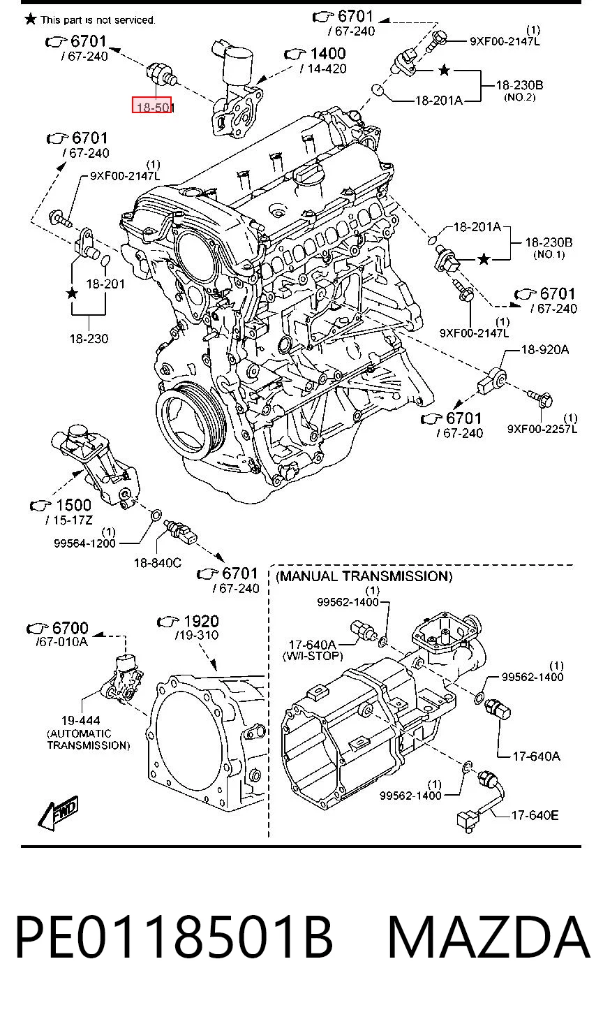 PE0118501B Mazda Indicador de presión del aceite