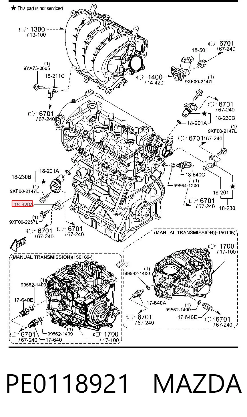 PE0118921 Mazda Sensor de detonación