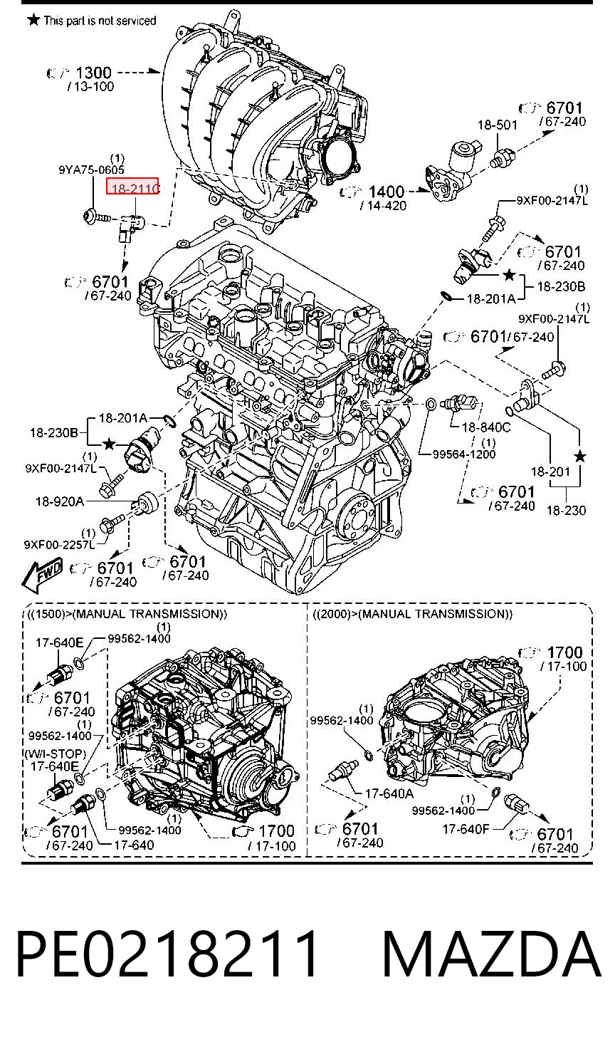 PE0218211 Mazda Sensor De Presion Del Colector De Admision