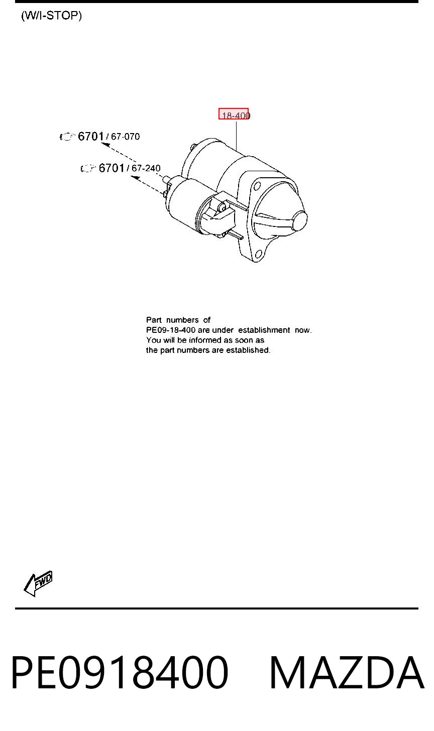 Motor de arranque para Mazda 2 DL, DJ