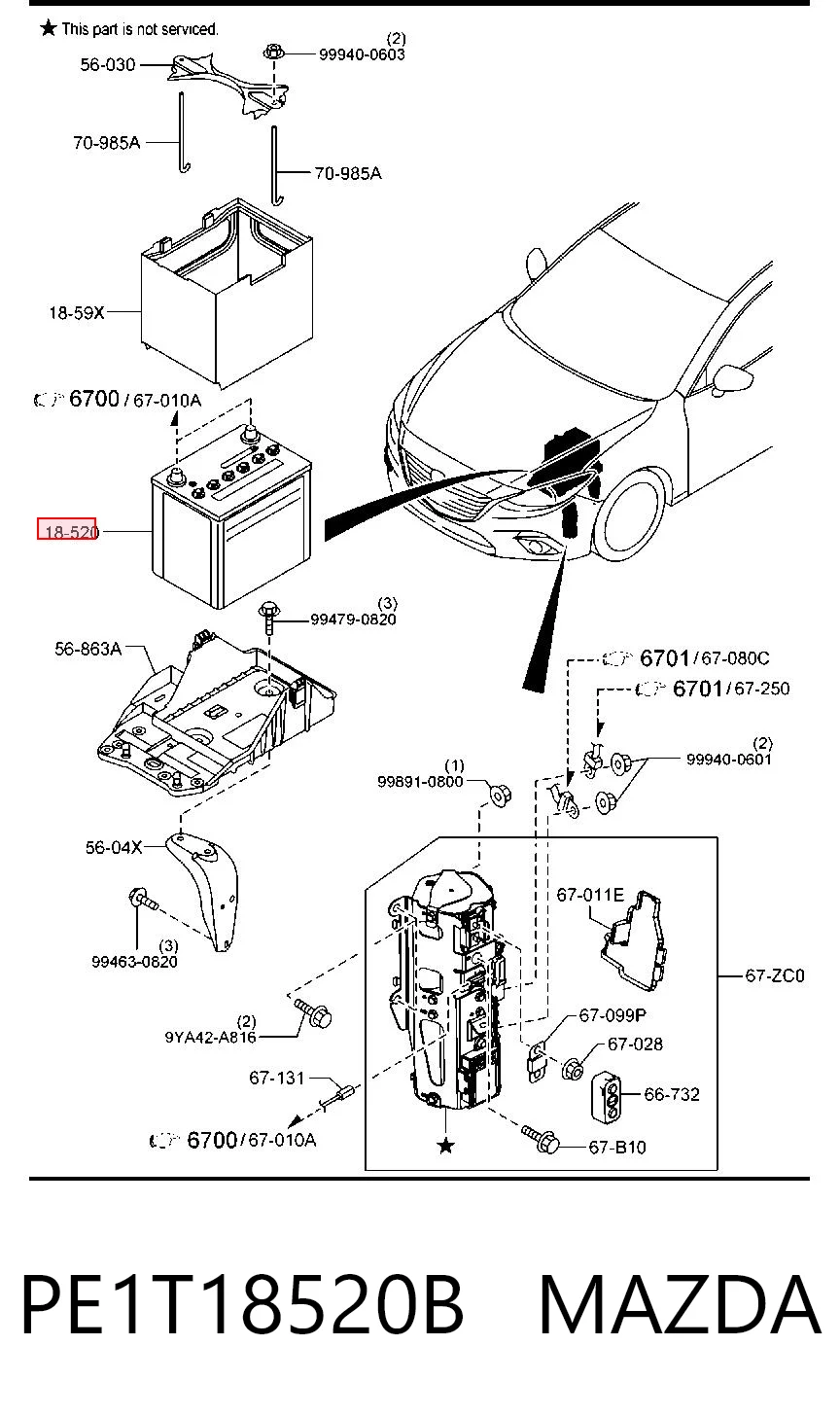 8201A325 Mitsubishi Batería Start-Stop