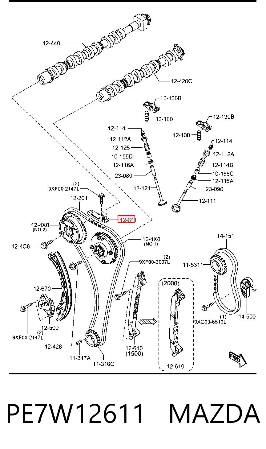 Comprar Tensor superior de cadena de distribución Mazda 3  BM, BN a bajo precio