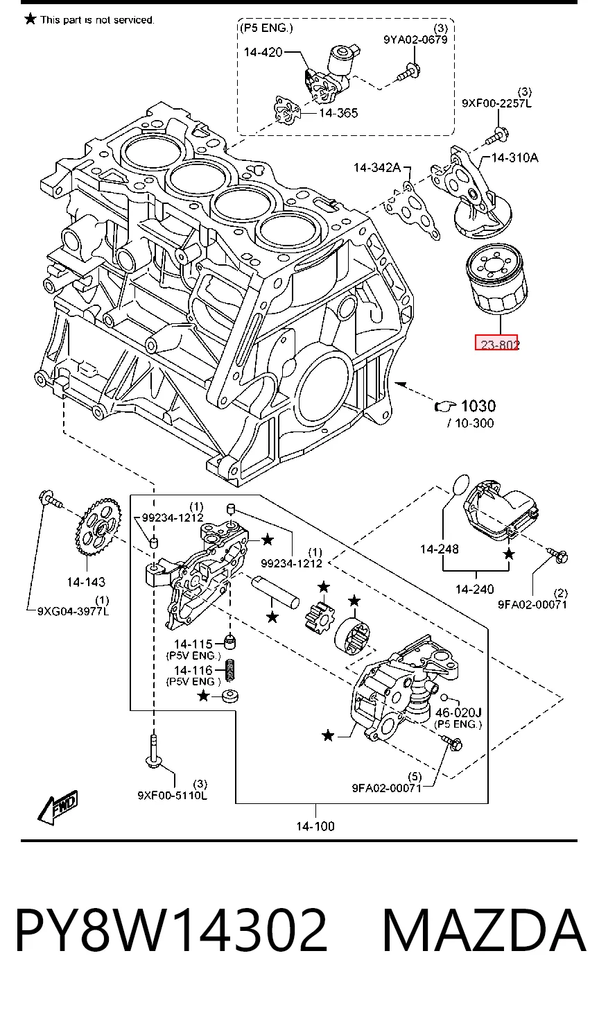 PY8W14302 Mazda Filtro aceite
