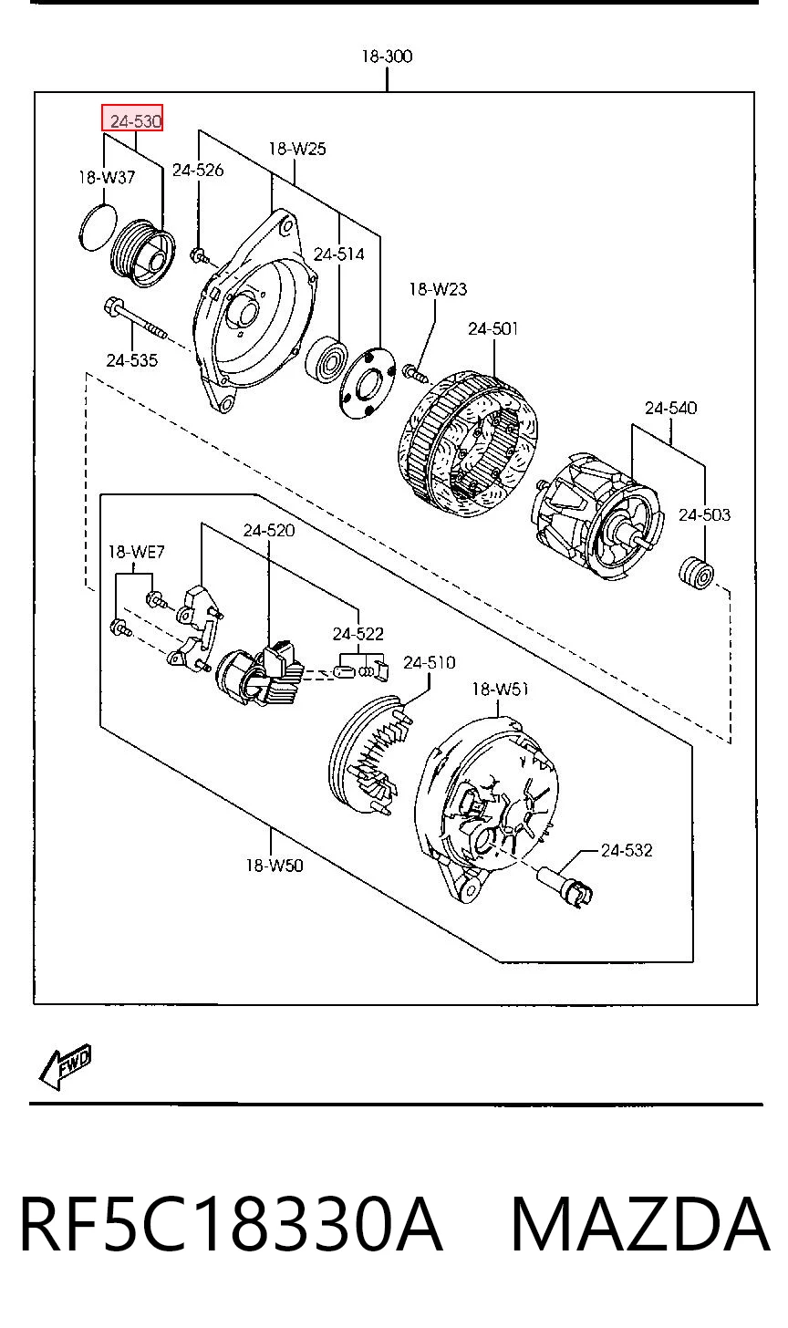 Polea del alternador RF5C18330A MAZDA
