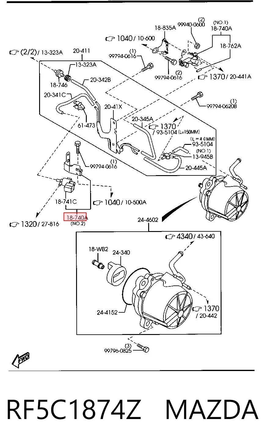 Válvula de solenoide de control de mariposa EGR RF5C1874Z MAZDA