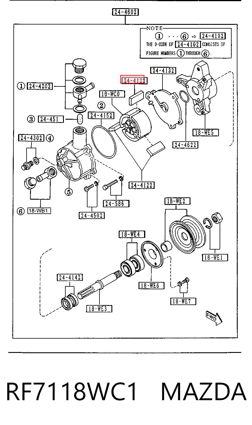 Juego de reparación de bomba de vacío RF7118WC1 MAZDA
