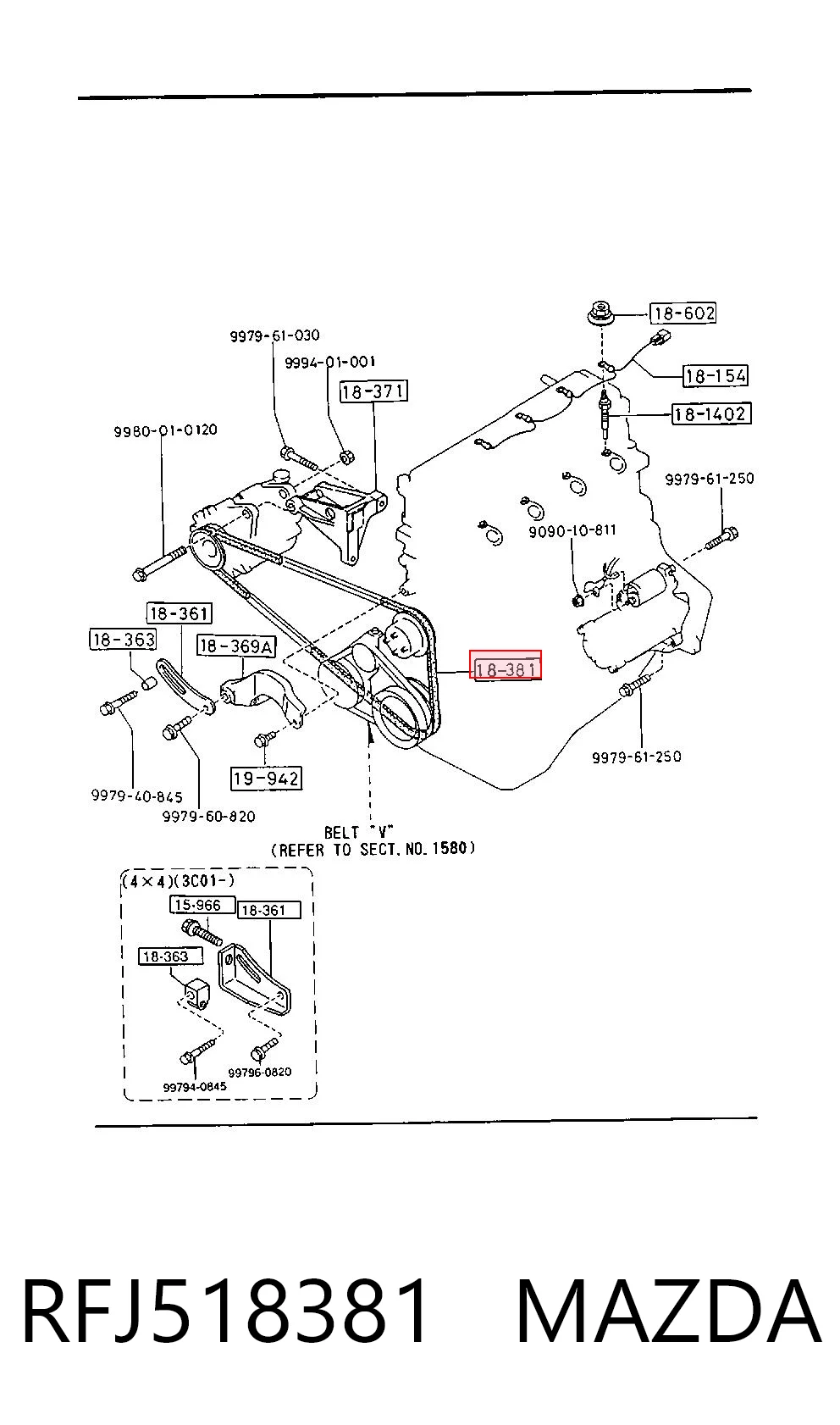 Correa de alternador 9518400 Volvo