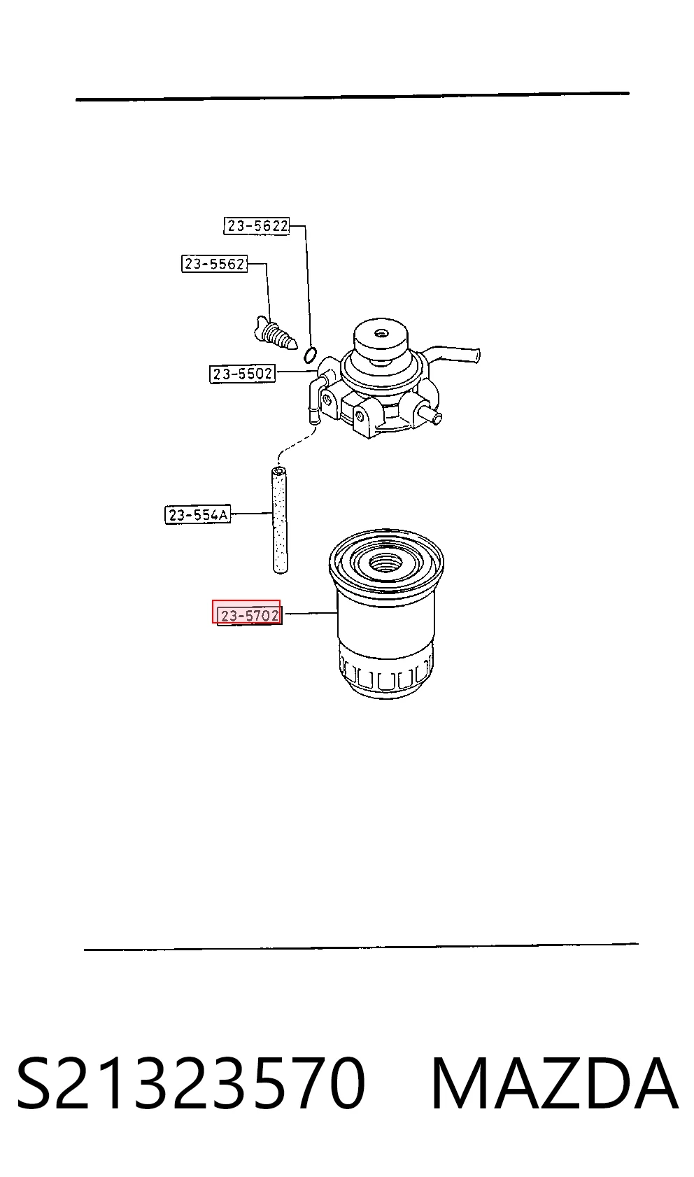 Filtro de combustible S21323570 MAZDA