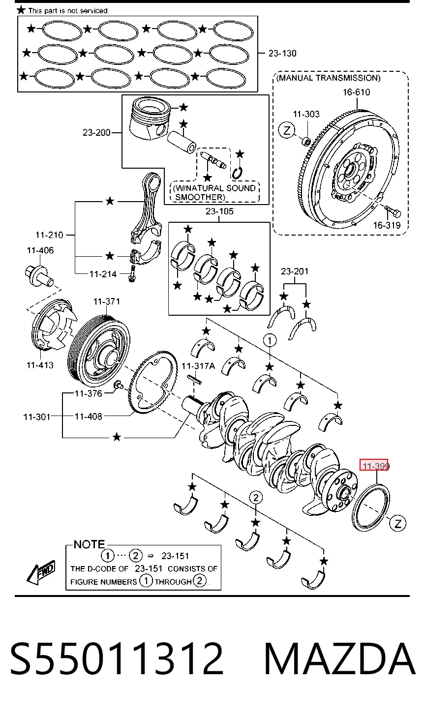 Anillo retén cigüeñal para Mazda 6  GJ, GL