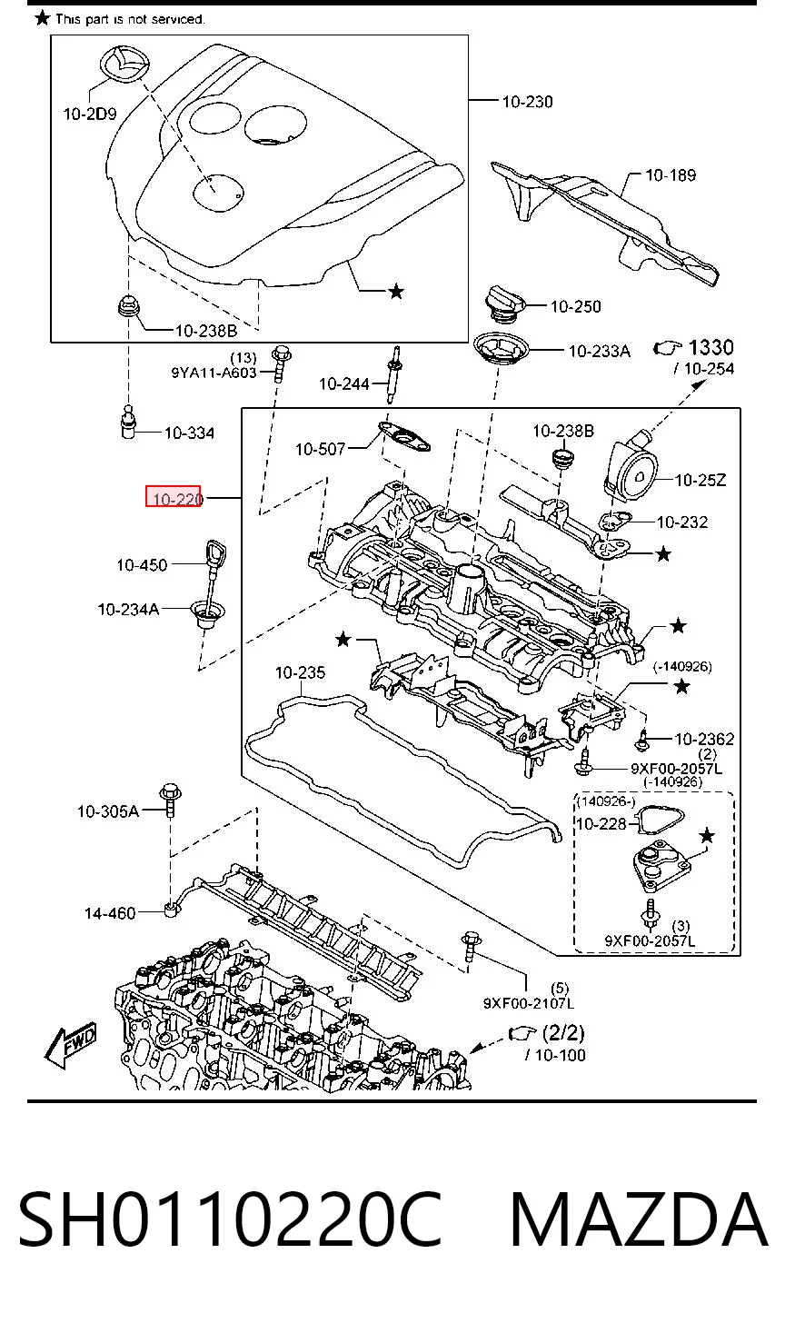 Tapa de balancines SH0110220C MAZDA