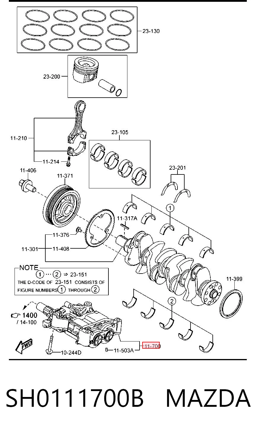 Eje de equilibrado SH0111700B MAZDA