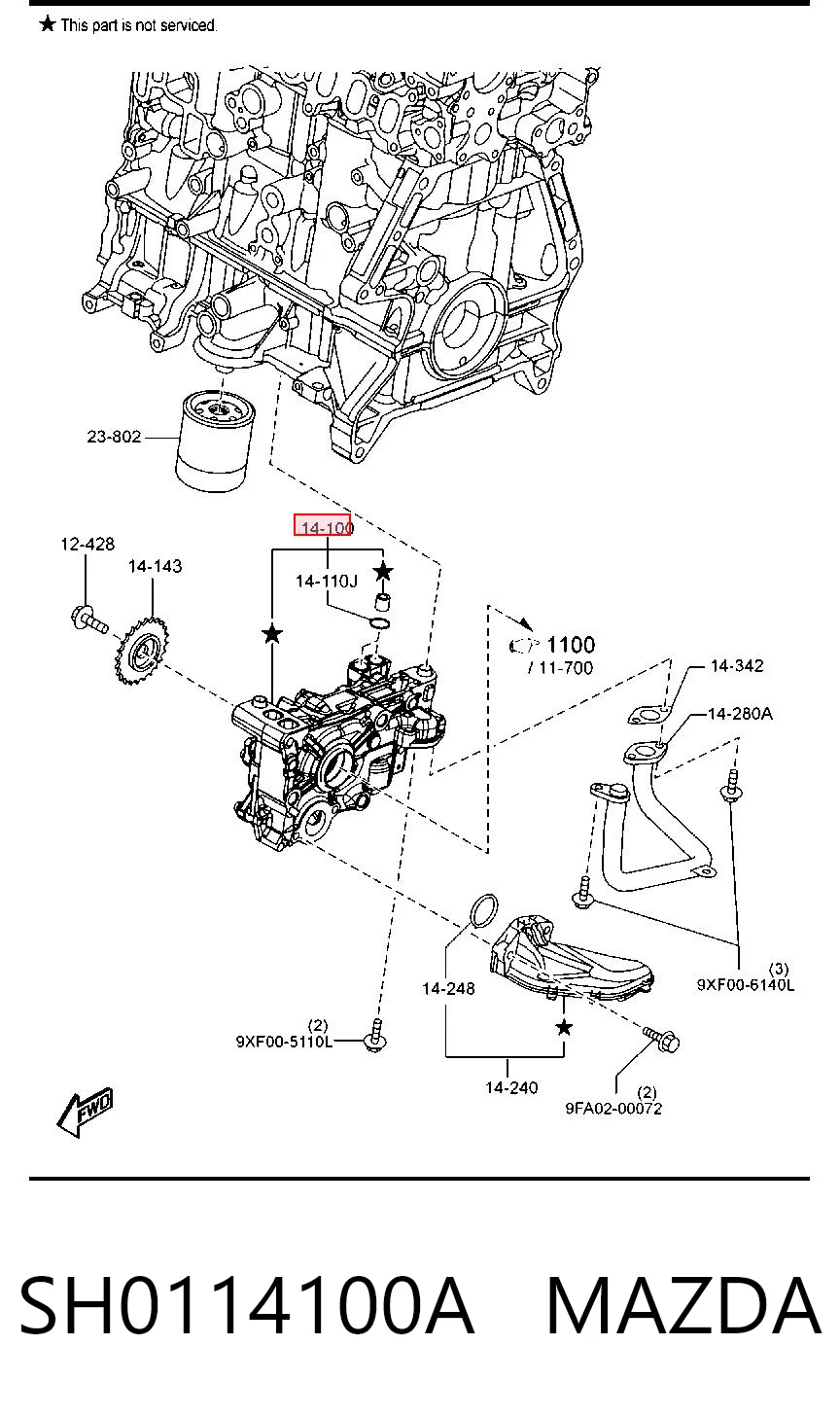 SH0114100A Mazda Bomba de aceite