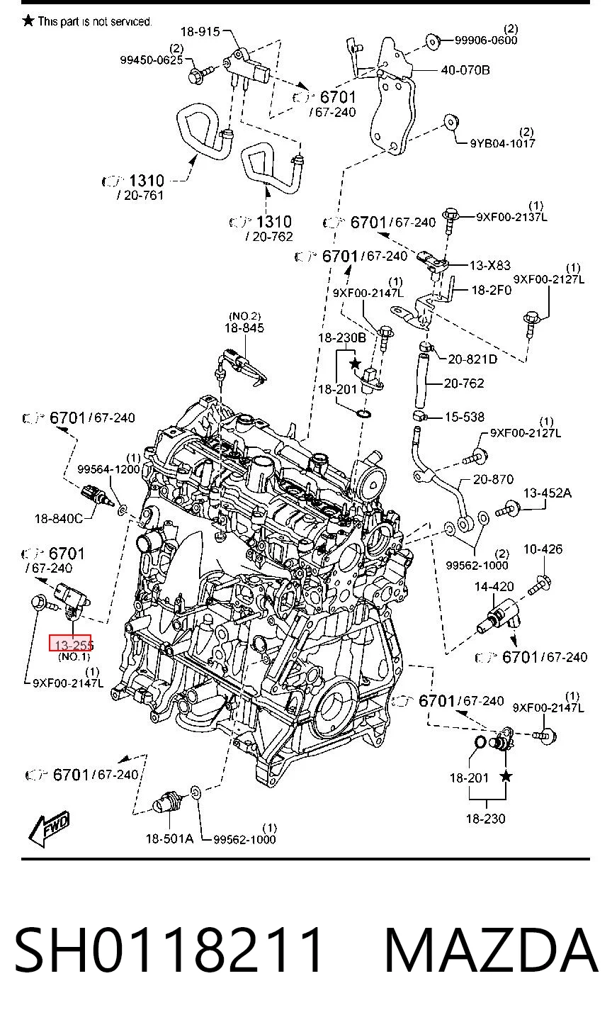 SH0118211 Mazda Sensor de presion de escape