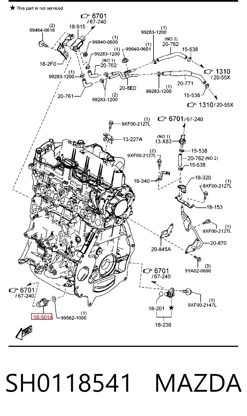 SH0118541 Mazda Indicador de presión del aceite