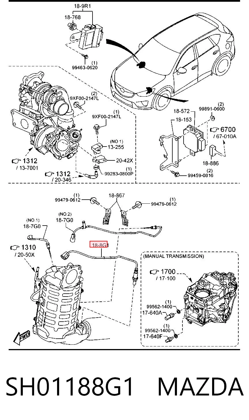 Sensor de oxígeno Mazda 6 