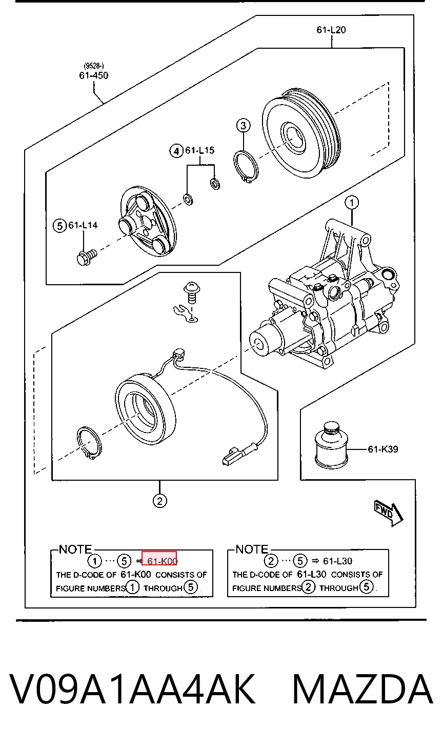 V09A1AA4AK Mazda Compresor climatizador