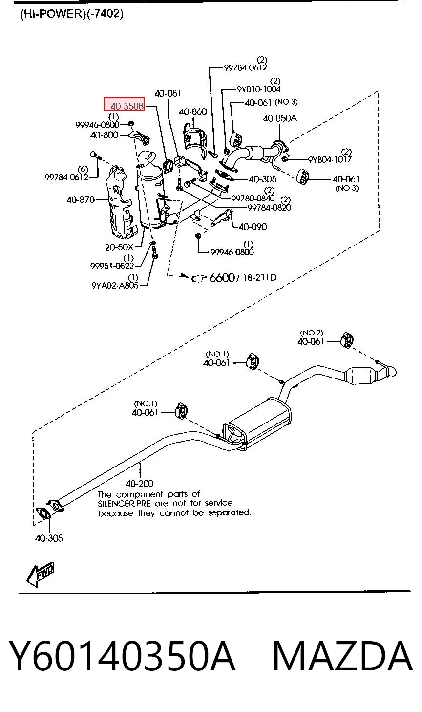 Y60140350A Mazda
