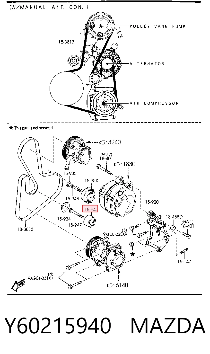 Rodillo guia para Mazda 3  (BK12)