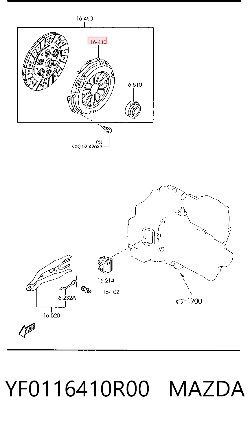 Plato de presión de embrague para Ford Maverick 1N2
