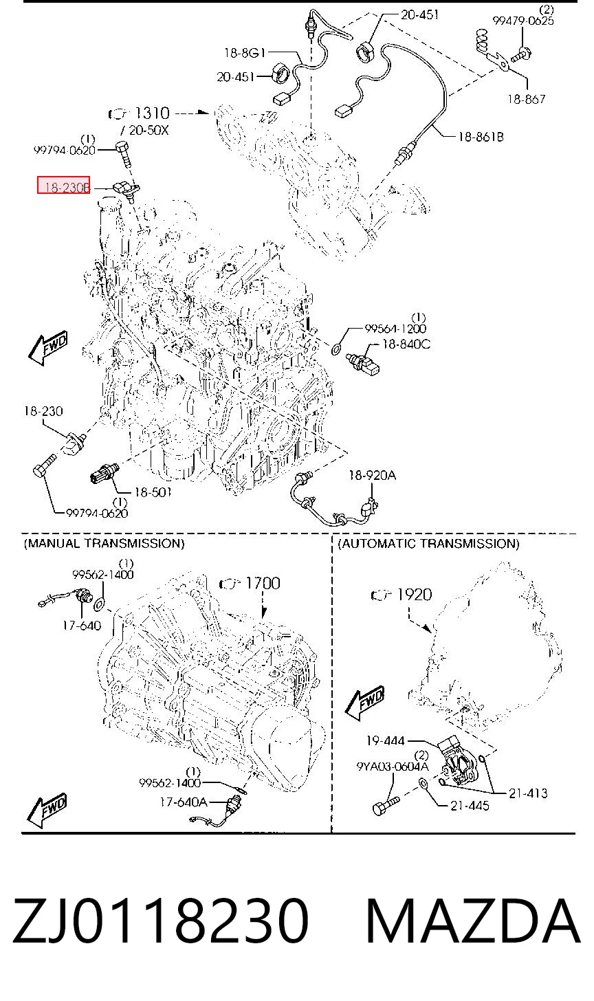 Sensor de posición de árbol de levas Mazda 3  (BL)