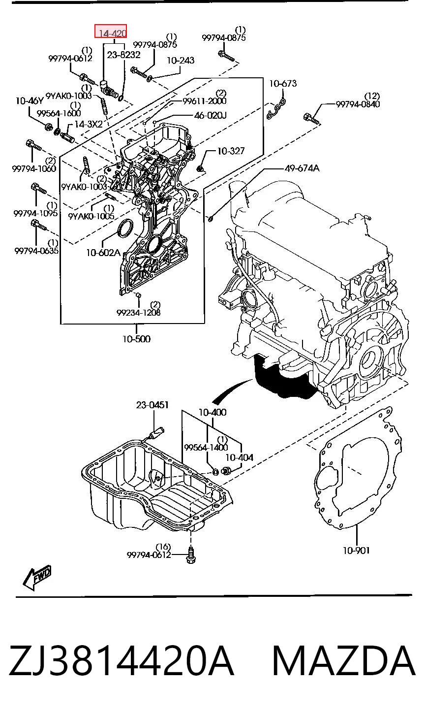 Válvula de control de aceite del árbol de levas para Mazda 3  (BL)