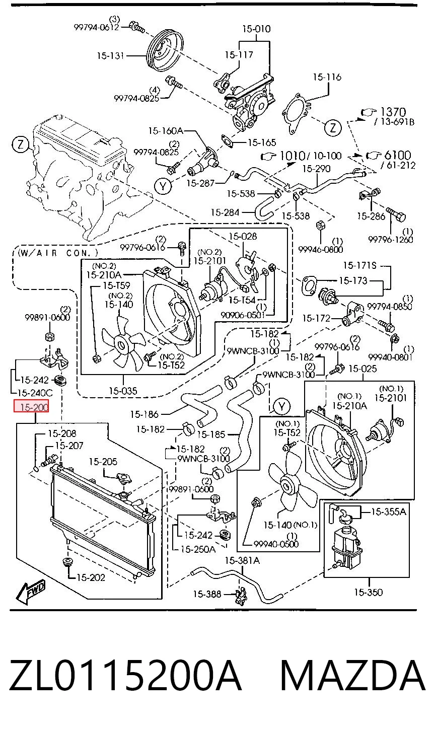 Radiador para Mazda 323 BJ
