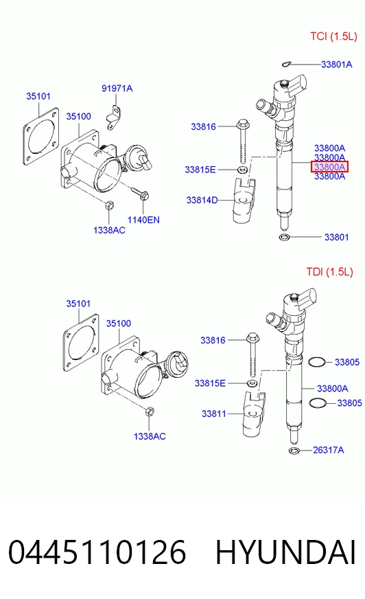 0445110126 Hyundai/Kia Inyector de combustible