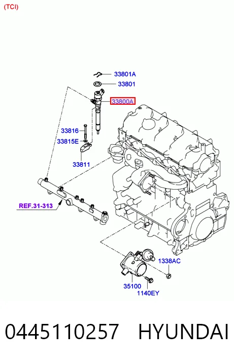 0445110257 Hyundai/Kia Inyector de combustible