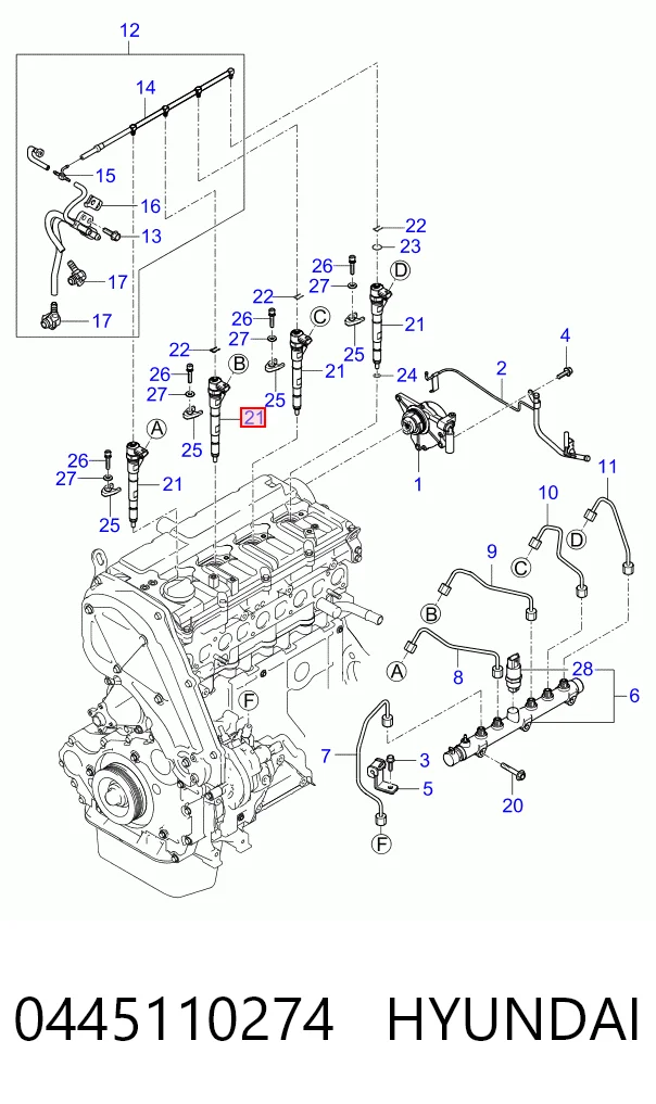 Inyector-bomba Hyundai H-1 STAREX Starex