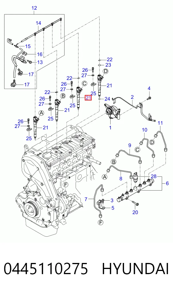 Inyector de combustible para Hyundai H-1 STAREX Starex TQ