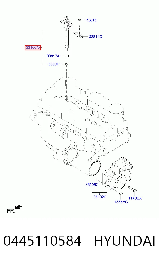 0445110584 Hyundai/Kia Inyector de combustible