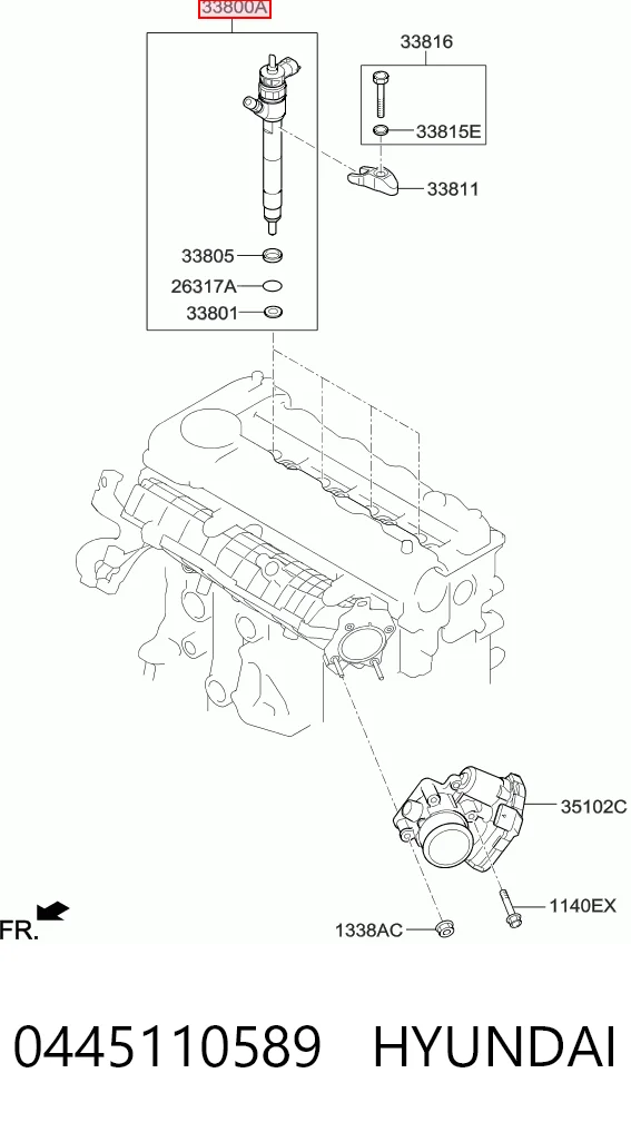 0445110589 Hyundai/Kia Inyector de combustible