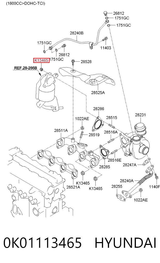 0K01113465 Hyundai/Kia