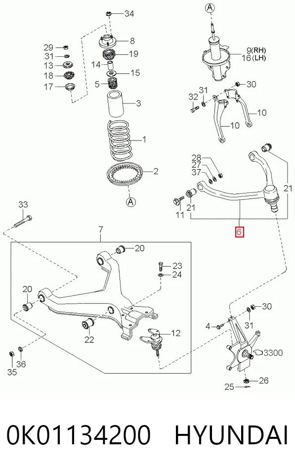 0K01134200 Hyundai/Kia