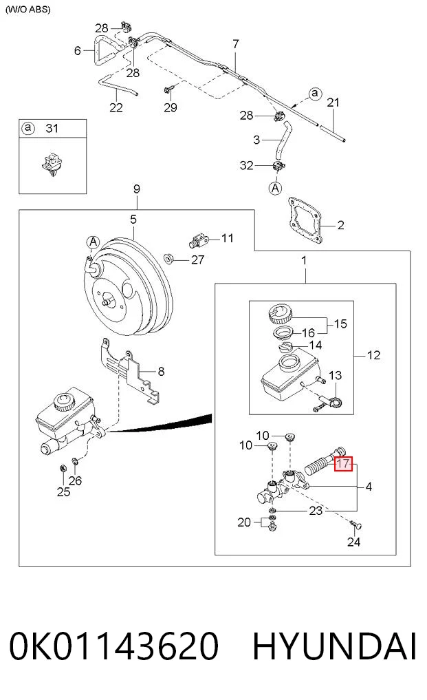 Kit de reparación cilindro de freno principal para KIA Sportage K00