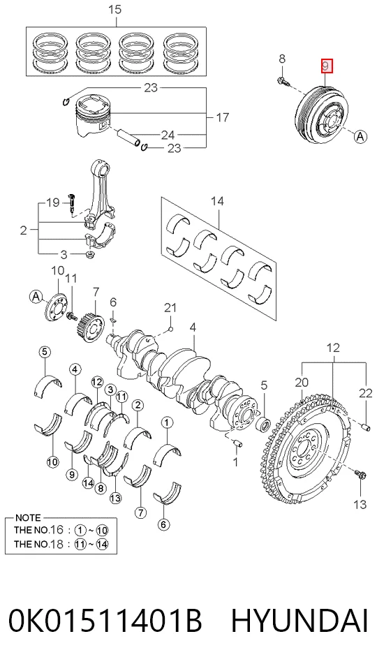 0K01511401B Hyundai/Kia