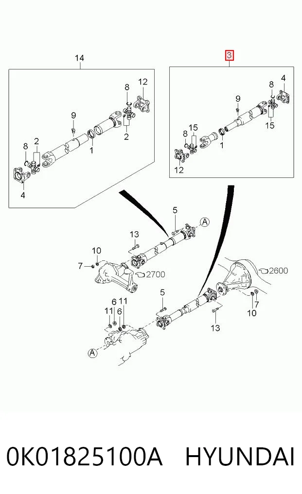 0K01825100A Hyundai/Kia
