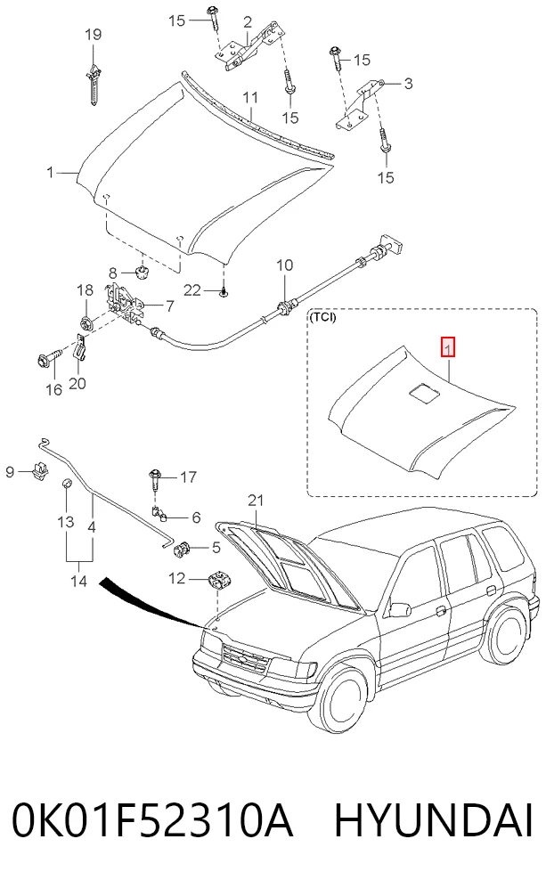 Capó del motor KIA Sportage I SUV (K00) (1994 - 2004) precio, desde 18,02 EUR