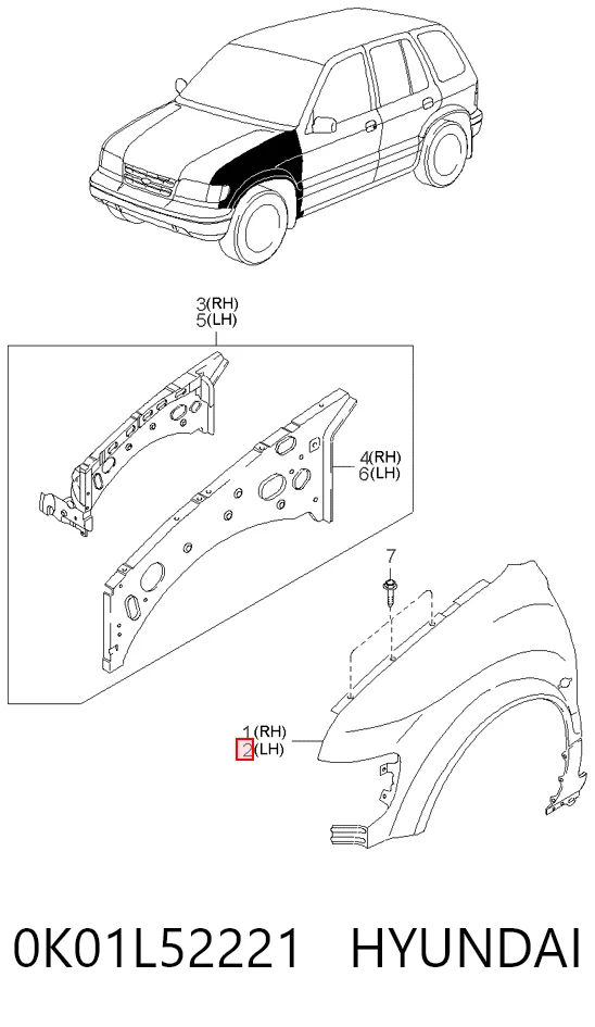 Comprar Aleta delantera izquierda KIA Sportage  K00 a bajo precio