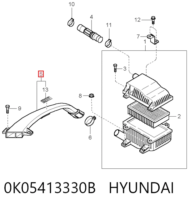 Comprar Entrada del filtro de aire KIA Sportage  K00 a bajo precio