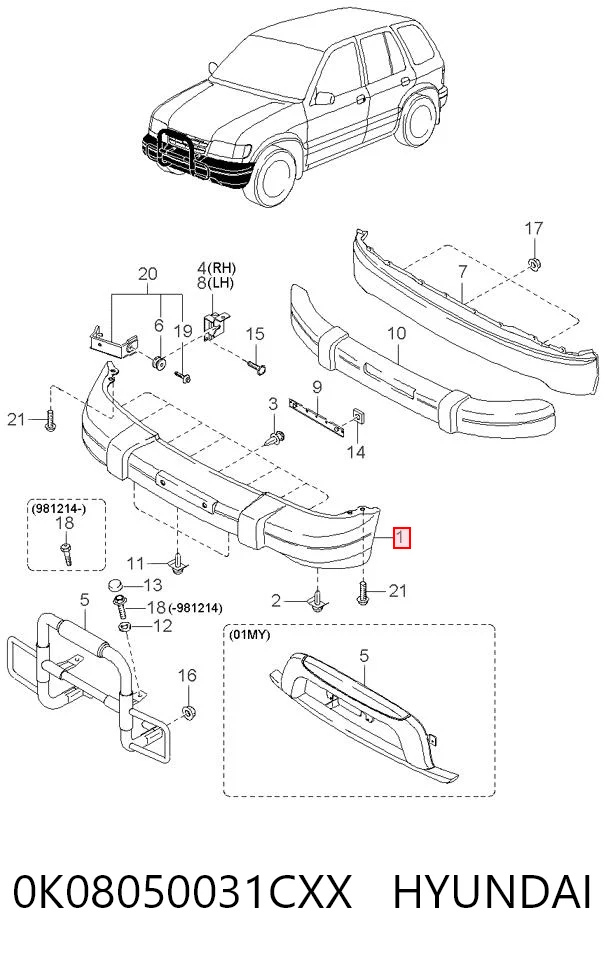 Parachoques delantero KIA Sportage I SUV (K00) (1994 - 2004) precio, desde 63,12 EUR