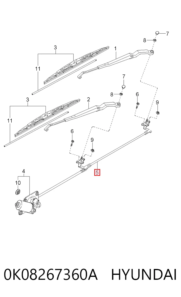 Comprar Trapezio del limpiaparabrisas KIA Sportage  K00 a bajo precio