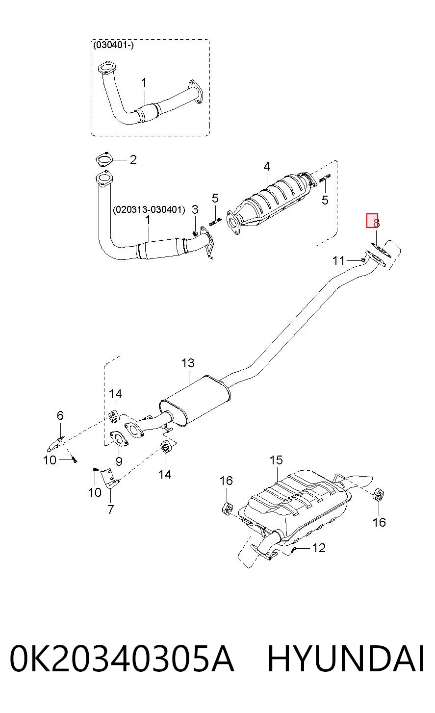 0K20340305A Hyundai/Kia