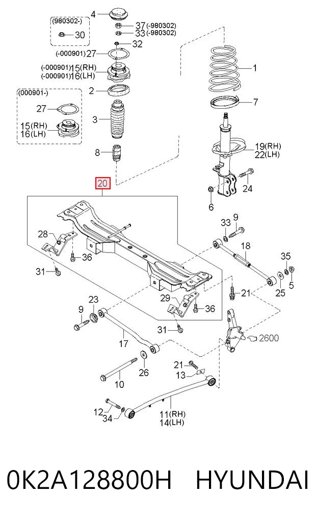 Comprar Subchasis trasero soporte motor KIA Carens  FC a bajo precio