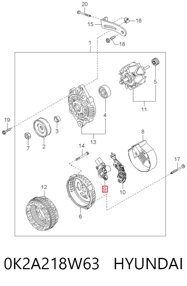 Regulador alternador KIA Rio (2001-2005)