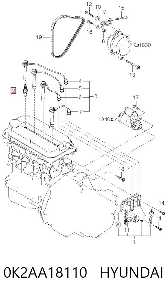 0K2AA18110 Hyundai/Kia